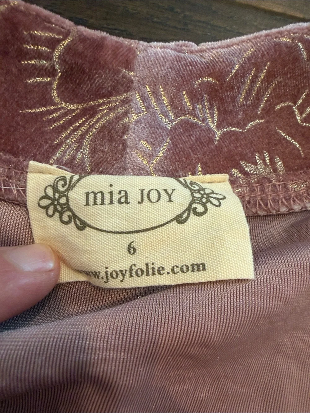 Mia Joy by Joyfolie Girls Velvet Floral Wrap Robe Size 6 - C36-204